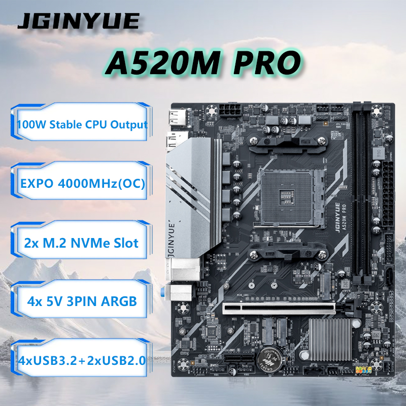 JGINYUE A520M PRO Motherboard- – Ddr4 3200Mhz Bewertung und Preis